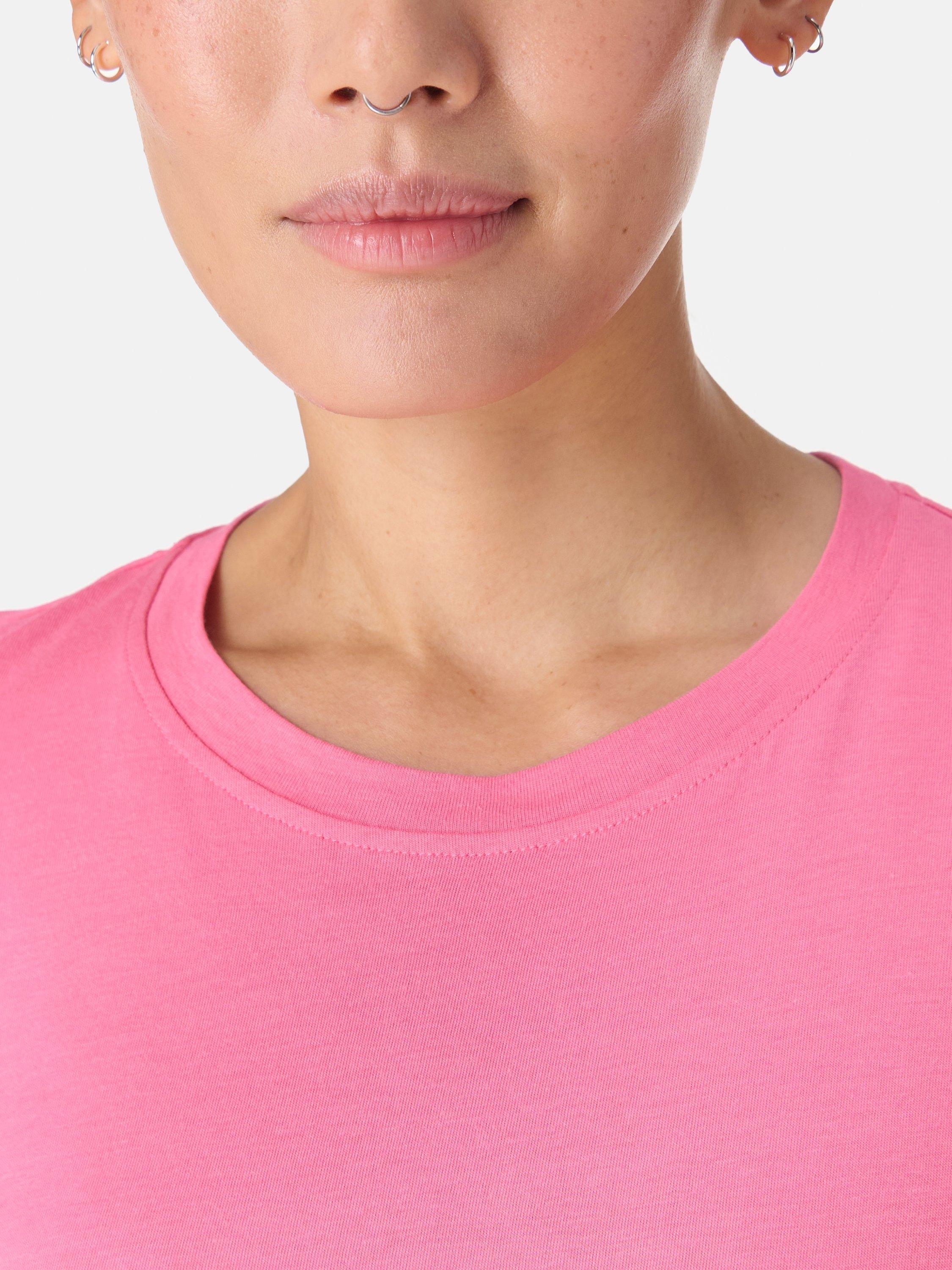 Product image 6 of 7, which shows Sweaty Betty Essential Organic Cotton Blend Crew Neck T-Shirt, Lollipop Pink, XXS