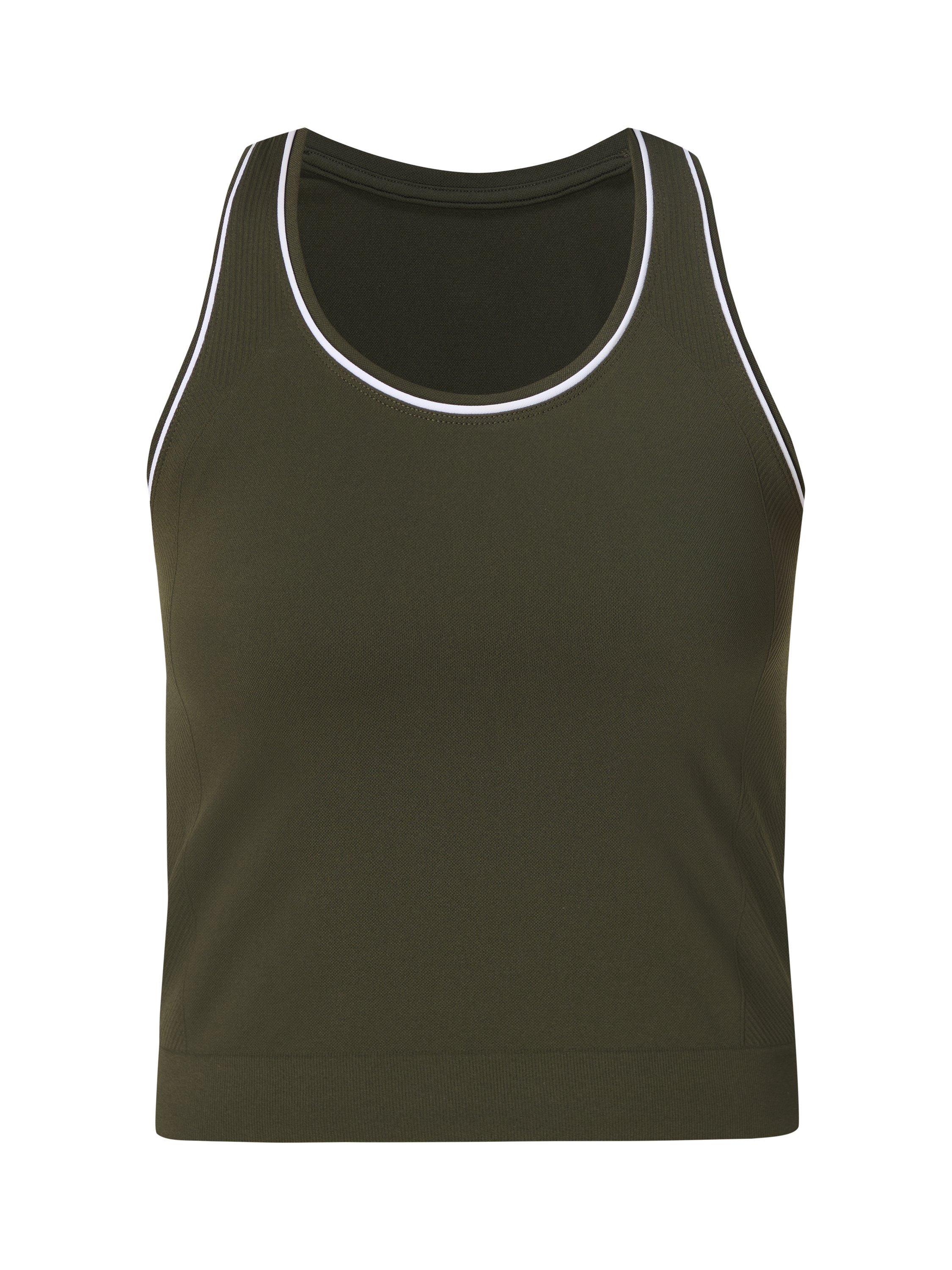 Product image 7 of 7, which shows Sweaty Betty Cropped Multi-Workout Racerback Top, Nori Green, XS