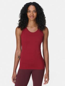 Sweaty Betty Athlete Seamless Workout Tank Top, Garnet Red Marl