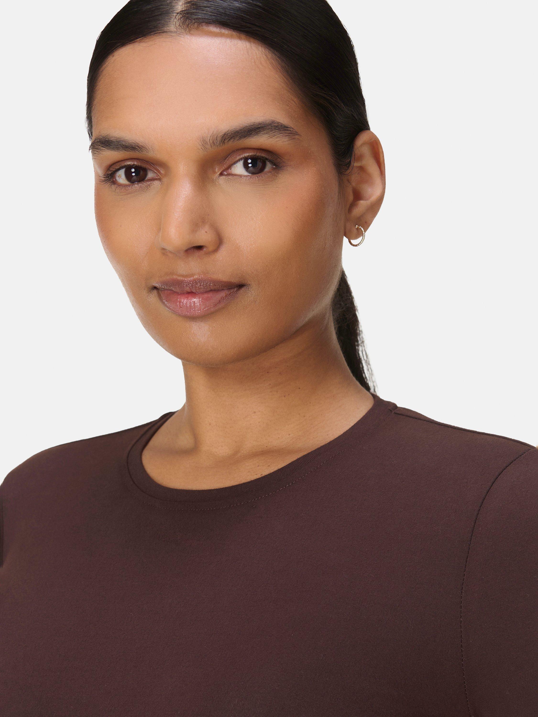 Product image 5 of 7, which shows Sweaty Betty Essential Sculpt Long Sleeve Top, Sable Brown, XXS