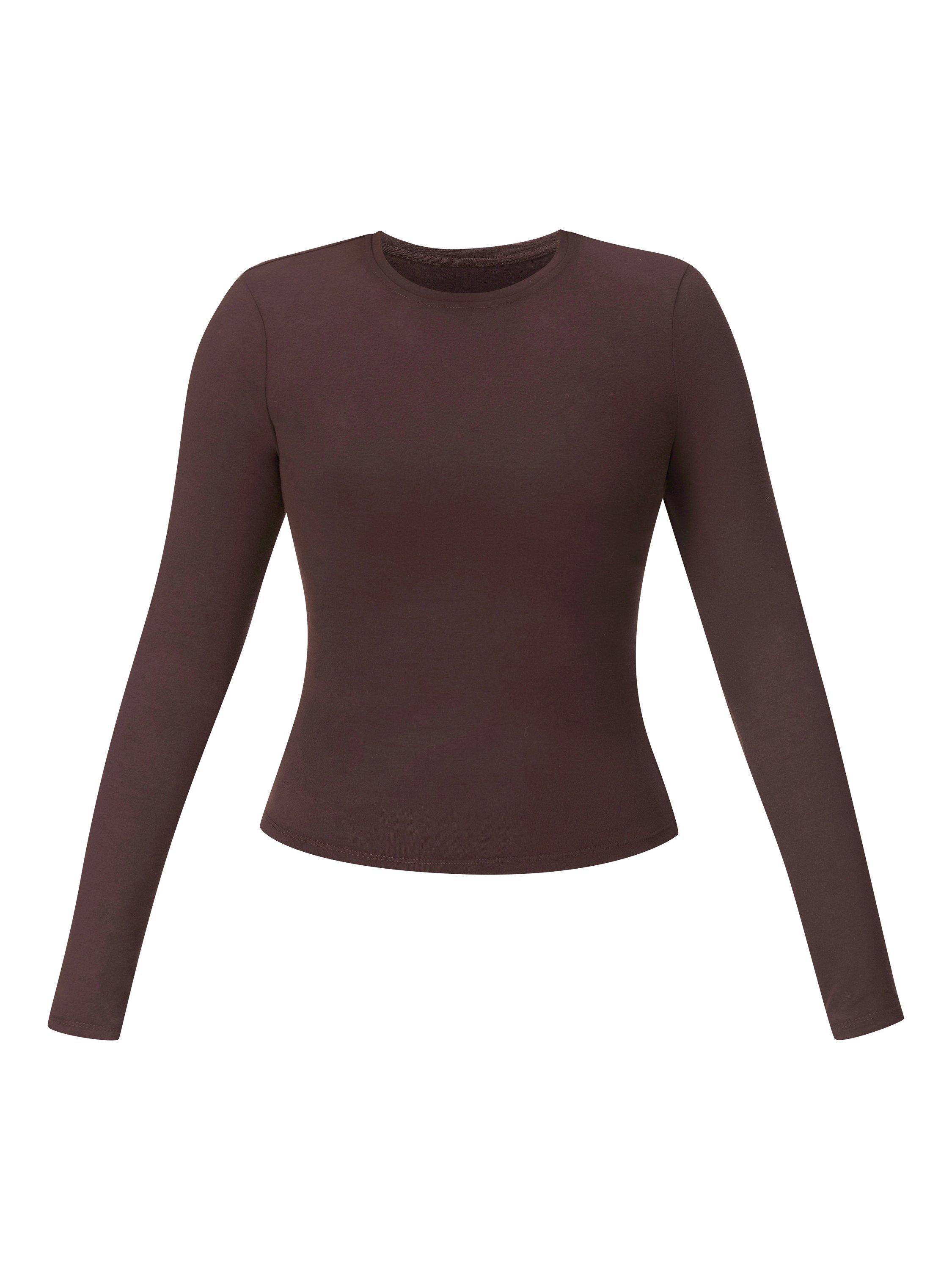Product image 7 of 7, which shows Sweaty Betty Essential Sculpt Long Sleeve Top, Sable Brown, XXS