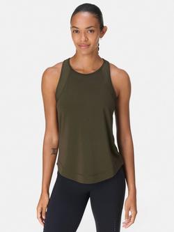 Sweaty Betty Breathe Easy Mesh Run Tank Top, Nori Green