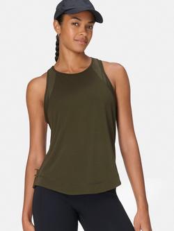 Sweaty Betty Breathe Easy Mesh Run Tank Top - view 2, Nori Green