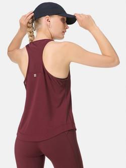 Sweaty Betty Breathe Easy Mesh Run Tank Top - view 2, Garnet Red