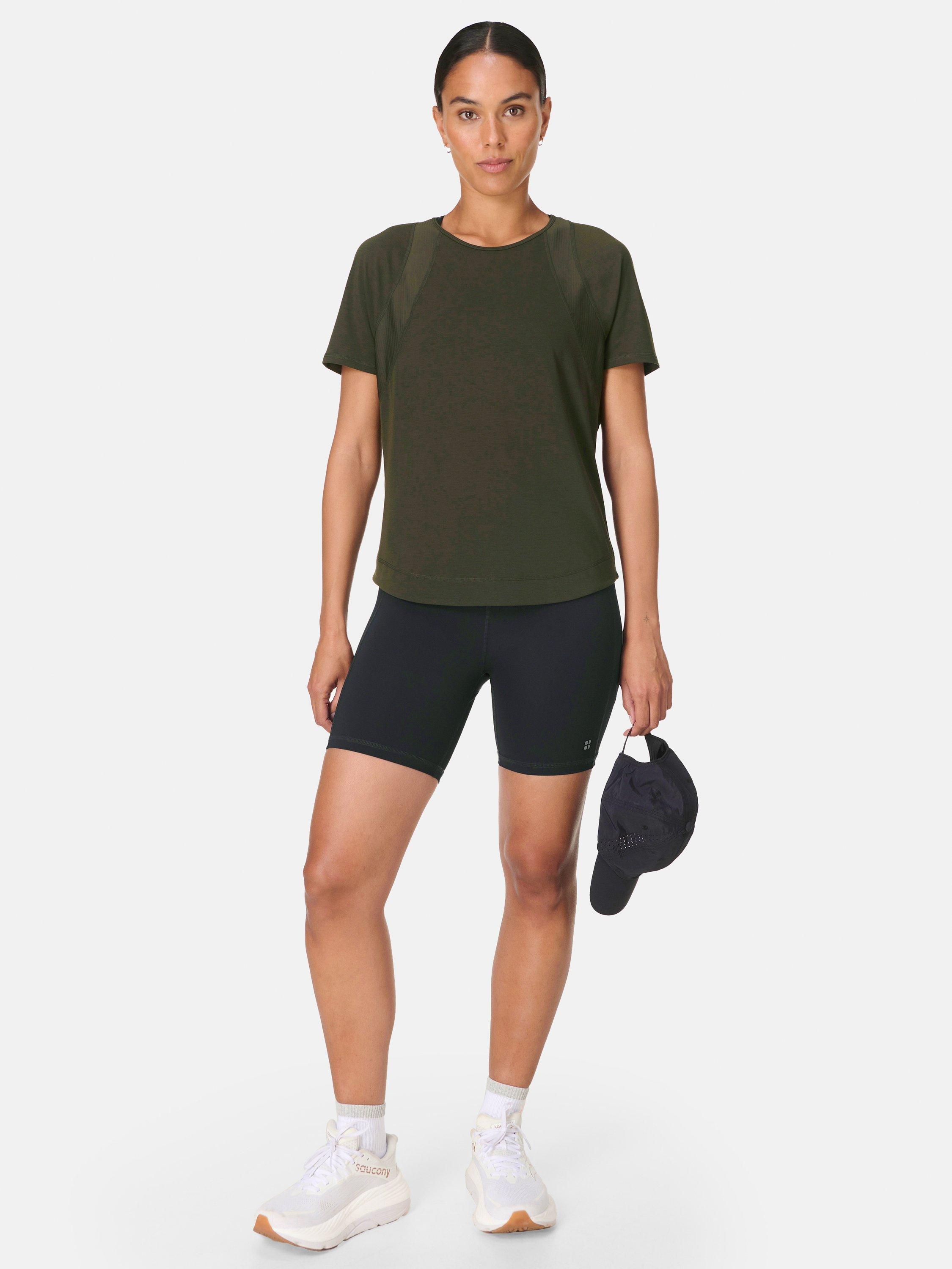 Product image 4 of 7, which shows Sweaty Betty Breathe Easy Mesh T-Shirt, Nori Green, XXS