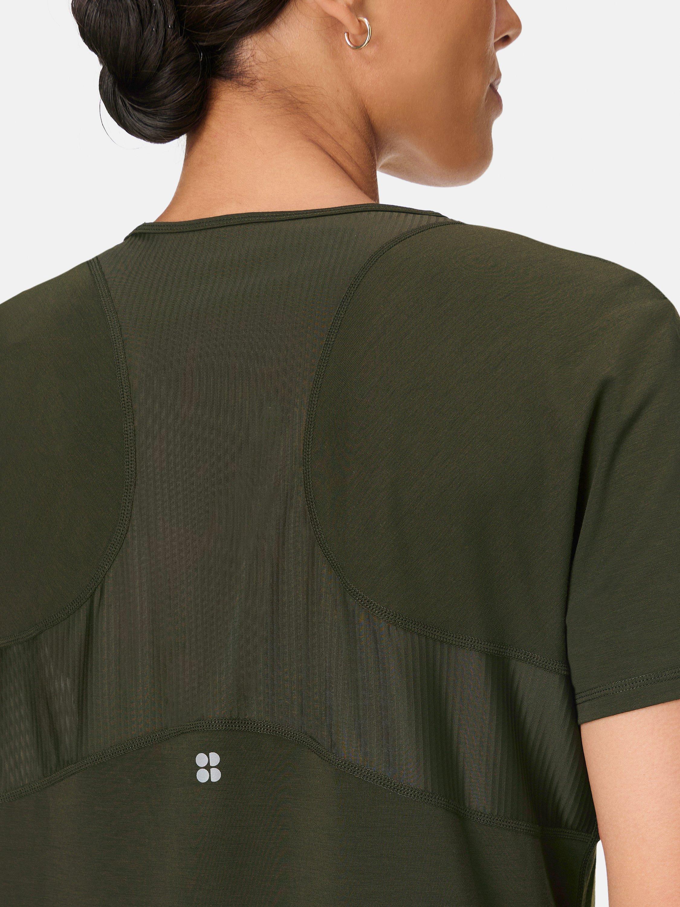 Product image 5 of 7, which shows Sweaty Betty Breathe Easy Mesh T-Shirt, Nori Green, XXS