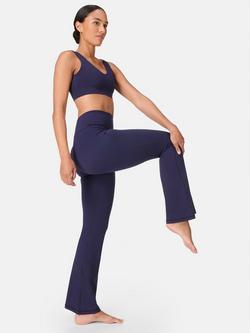 Sweaty Betty Ultimate Studio 32" Flare Trousers, Midnight Navy Blue - view 2, Midnight Navy Blue