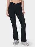 Sweaty Betty Power Wrap Waist Bootcut 32" Workout Trousers, Black