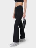 Sweaty Betty Power Wrap Waist Bootcut 32" Workout Trousers, Black