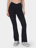 Sweaty Betty Power 30" Wrap Waist Bootcut Workout Trousers, Black