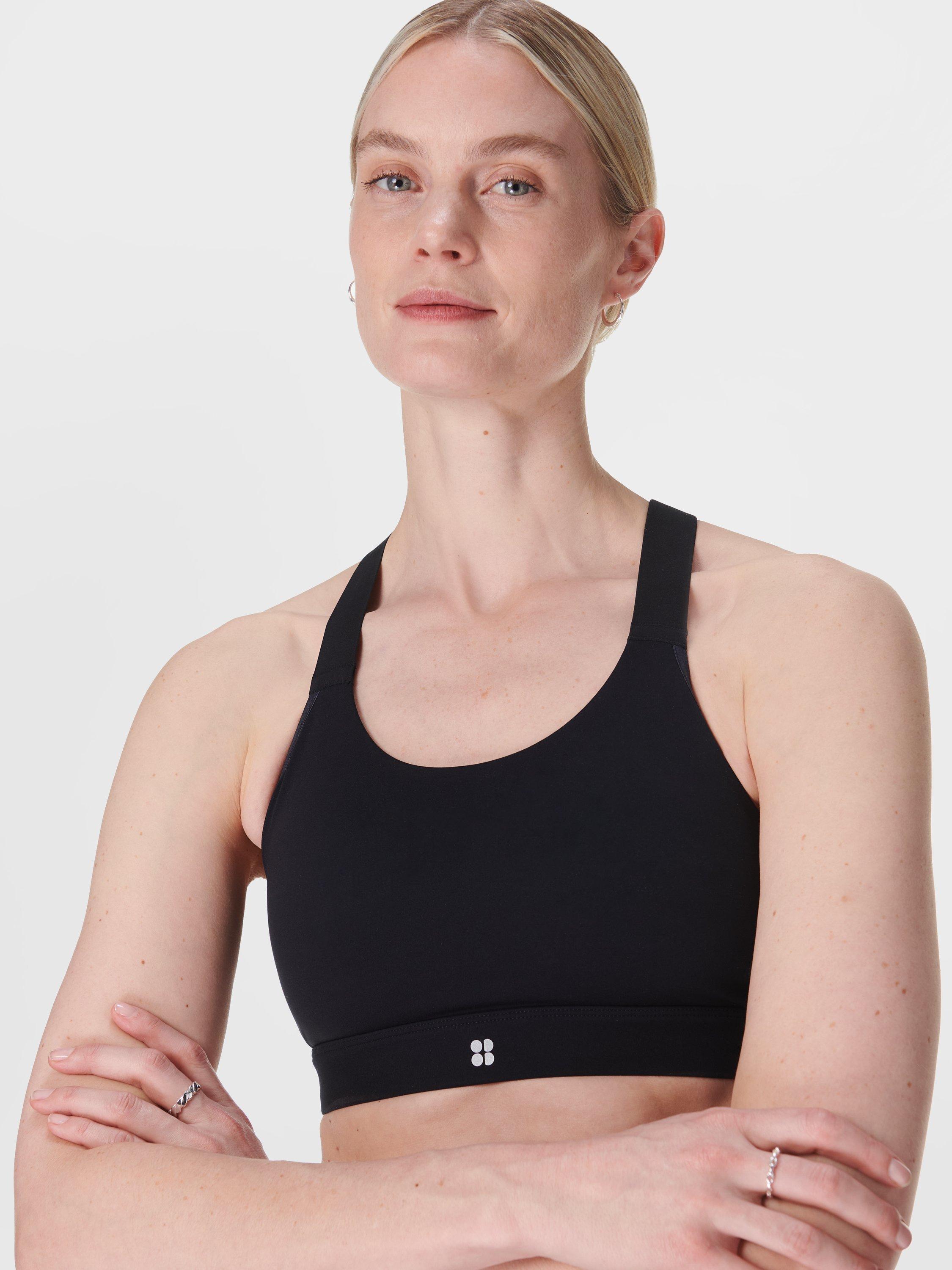 Product image 4 of 6, which shows Sweaty Betty Power Medium Support Seam-Free Bra, Black, XXS