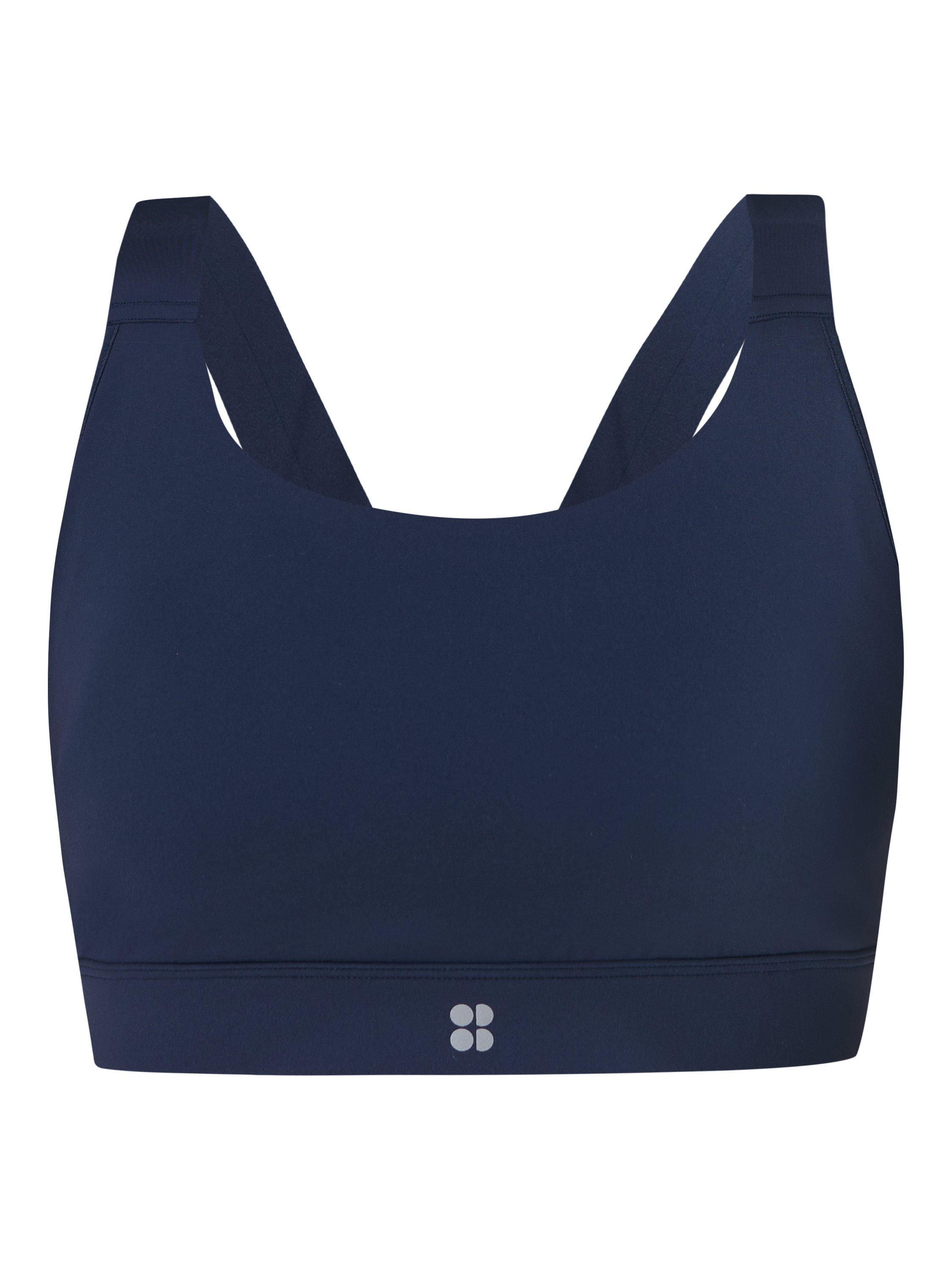 Product image 4 of 7, which shows Sweaty Betty Power Medium Support Seam-Free Bra, Navy Blue, XXS