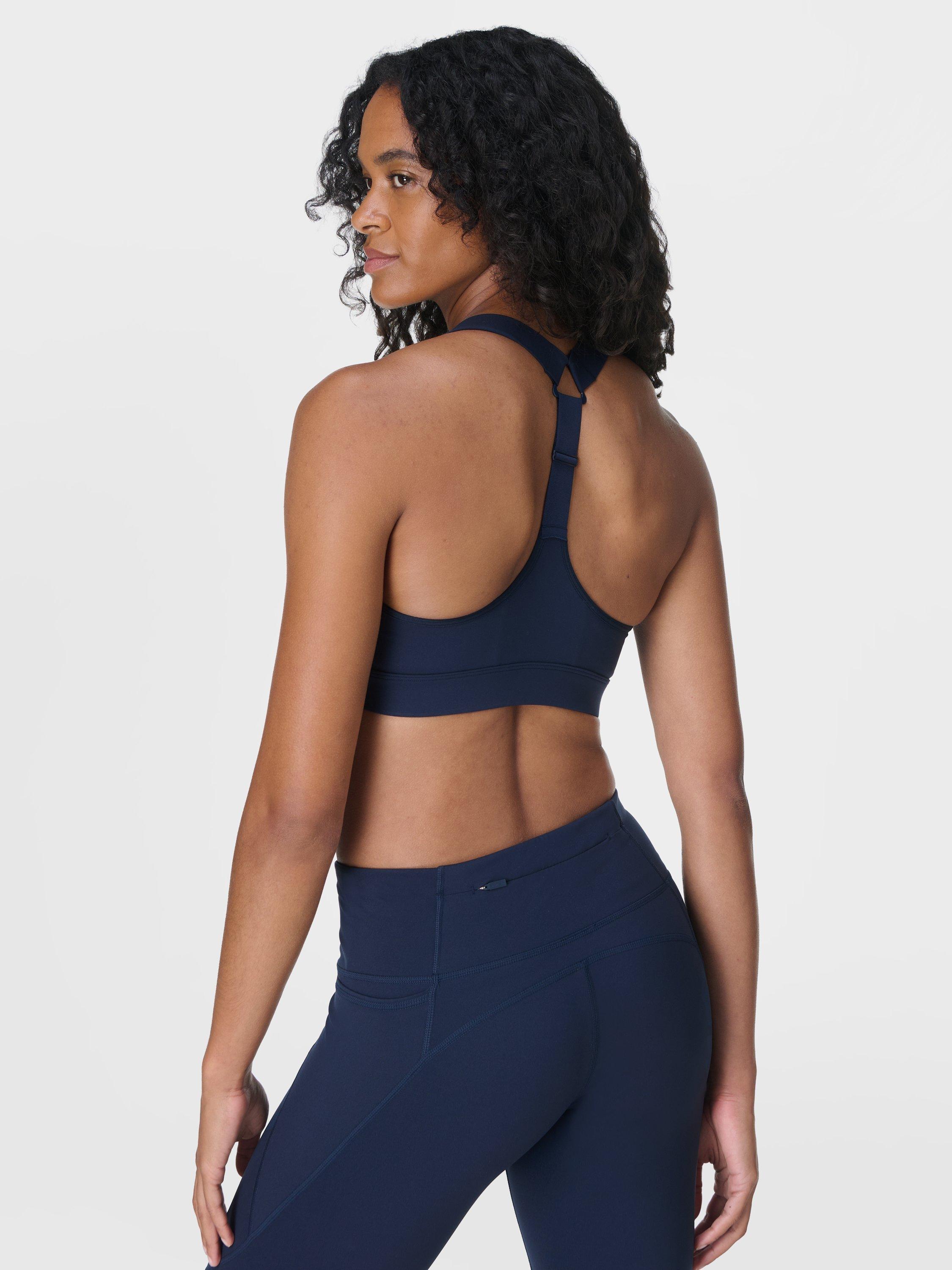 Product image 6 of 7, which shows Sweaty Betty Power Medium Support Seam-Free Bra, Navy Blue, XXS