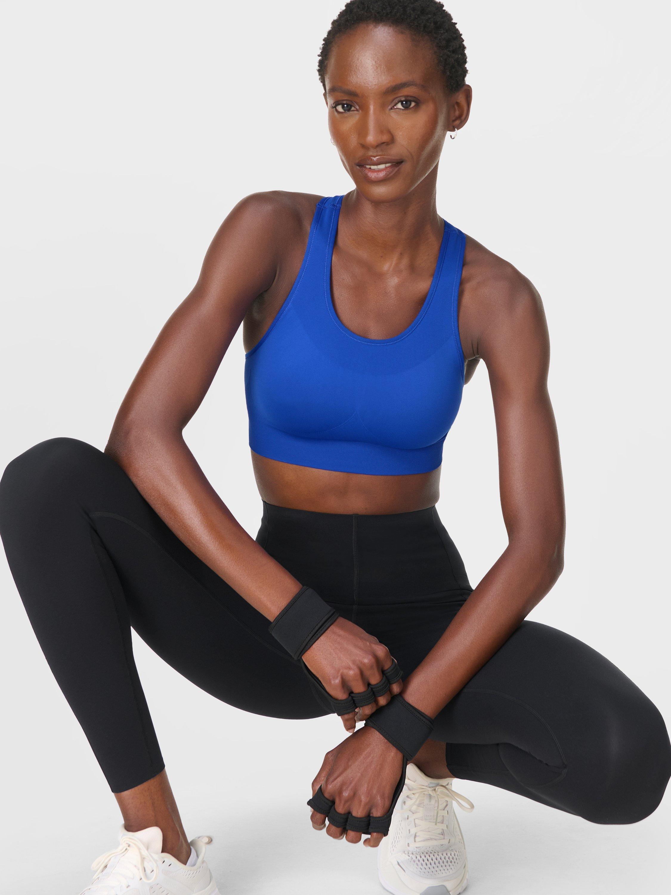 Product image 2 of 7, which shows Sweaty Betty Stamina Seamless Sports Bra, Lightning Blue, XXS