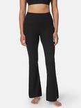 Sweaty Betty Glow Flex Rib 32" Flare Trousers, Black
