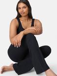Sweaty Betty Glow Flex Rib 32" Flare Trousers, Black