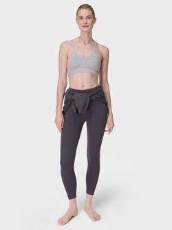 Sweaty Betty Soft Ribbed Sports Bra - view 2, Light Grey Marl