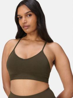 Sweaty Betty Soft Ribbed Sports Bra - view 2, Nori Green