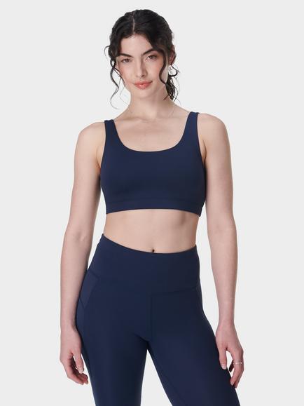 Sweaty Betty All Day Scoop Neck Studio Bra, Navy Blue