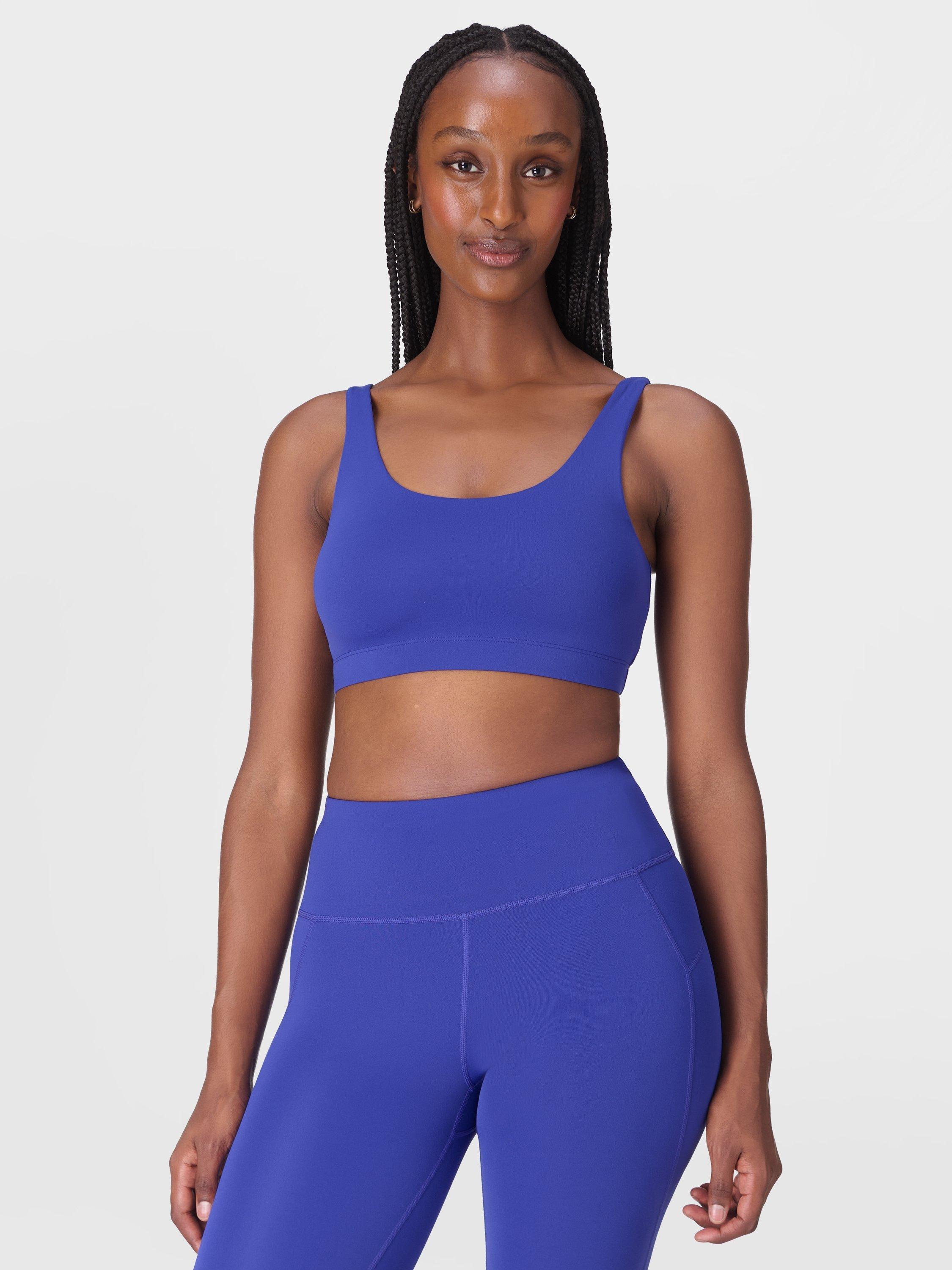 Product image 1 of 6, which shows Sweaty Betty All Day Bralette, Rich Blue, XXS