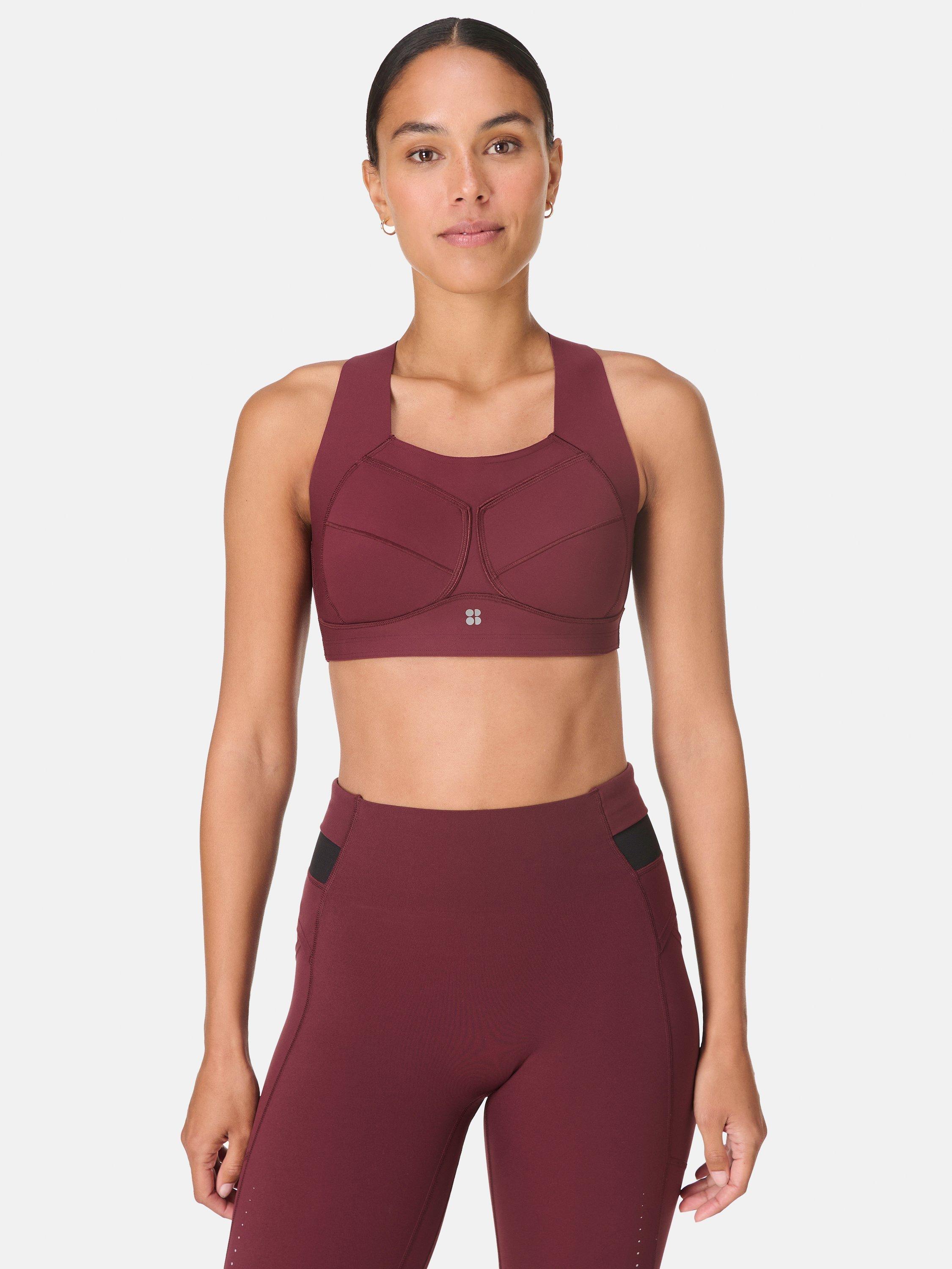 Product image 1 of 8, which shows Sweaty Betty Zero Gravity Running Sports Bra, Garnet Red, 30B