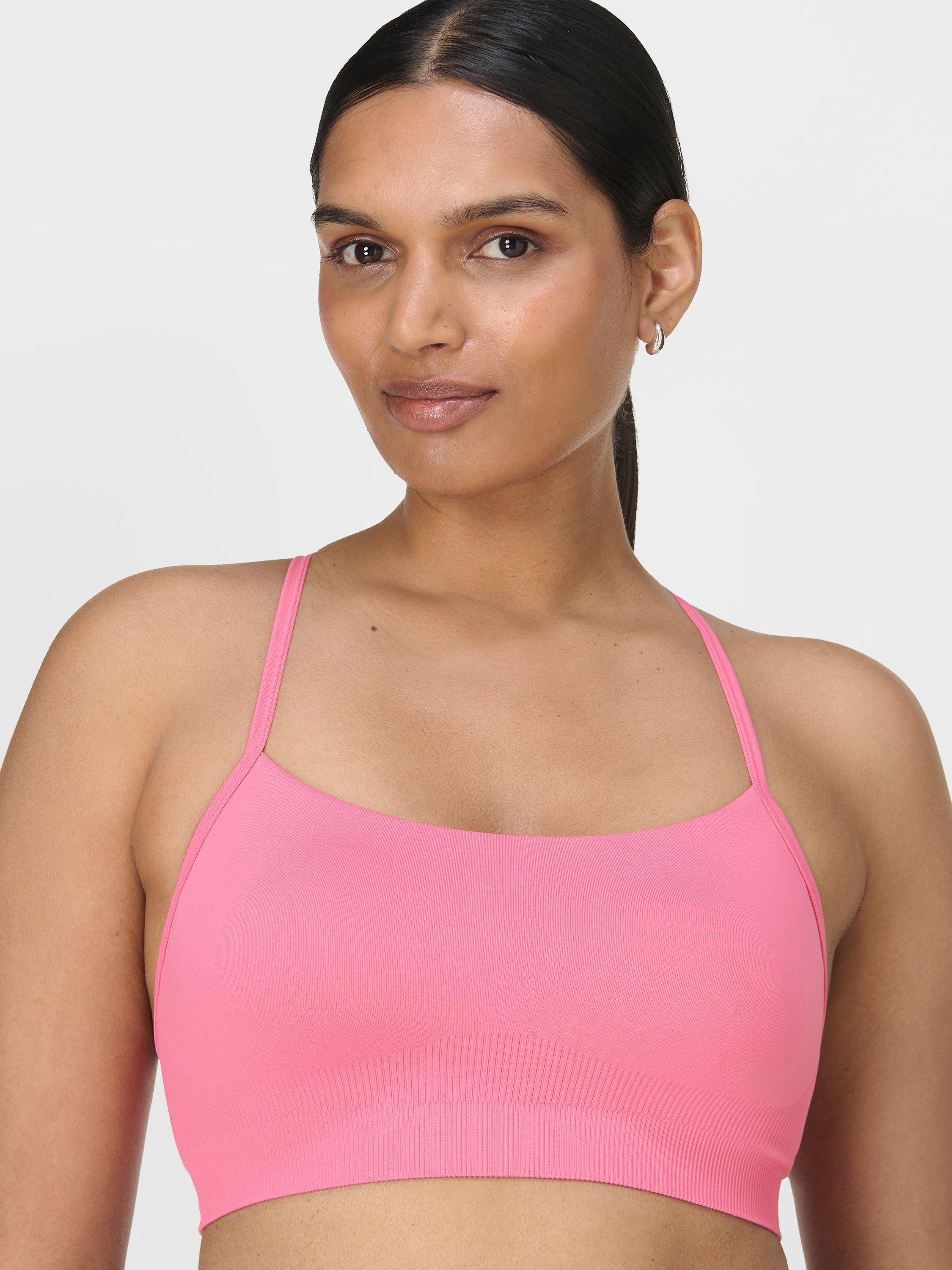 Product image 2 of 6, which shows Sweaty Betty Spirit Restored Yoga Sports Bra, Lollipop Pink, XS