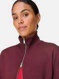 Sweaty Betty After Class Zip Up Jacket, Garnet Red