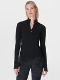 Sweaty Betty Athlete Seamless Workout Zip Up Top, Black