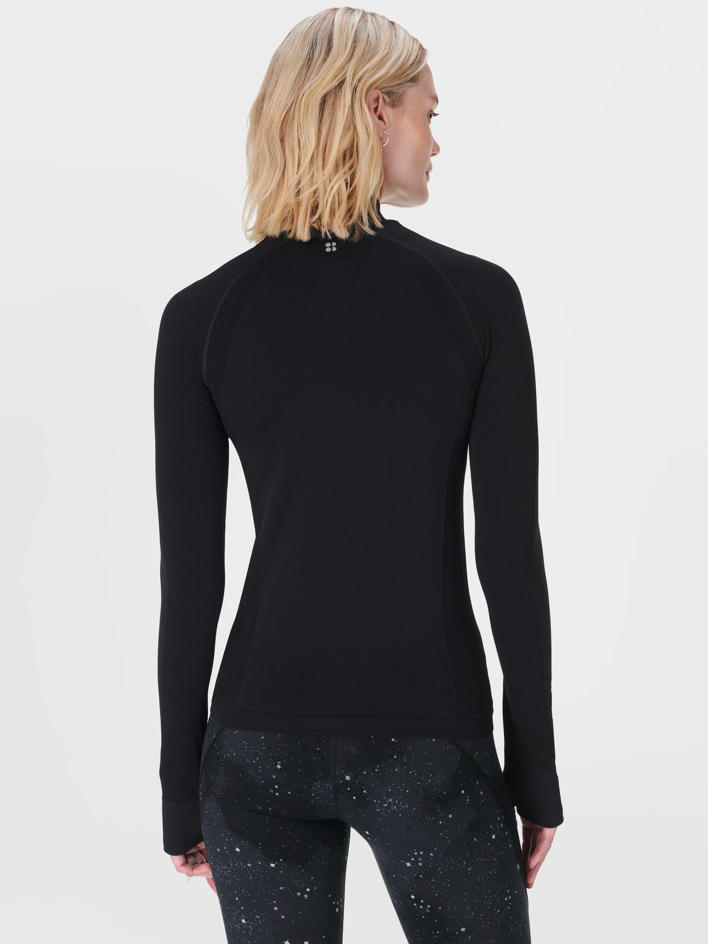 Product image 3 of 8, which shows Sweaty Betty Athlete Seamless Workout Zip Up Top, Black, L