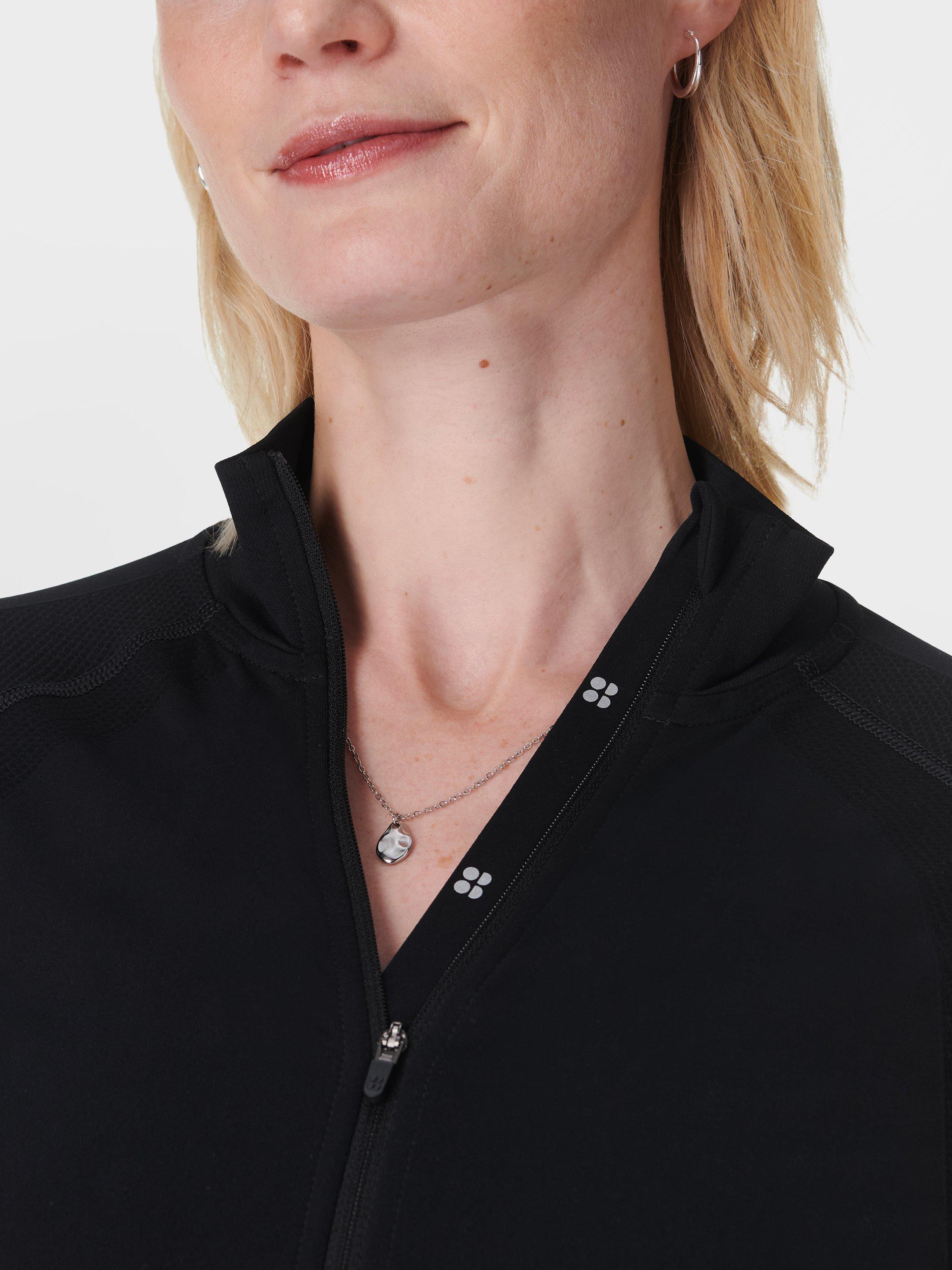 Product image 5 of 8, which shows Sweaty Betty Athlete Seamless Workout Zip Up Top, Black, L