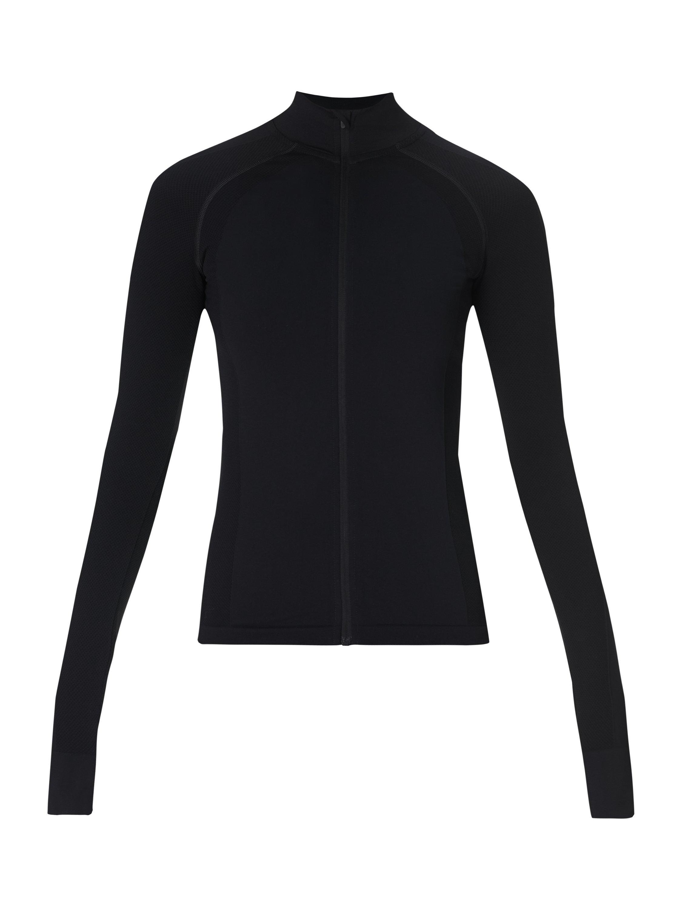 Product image 7 of 8, which shows Sweaty Betty Athlete Seamless Workout Zip Up Top, Black, L