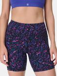 Sweaty Betty Power 6" Biker Shorts, Black Liquid Dab