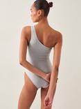 Monsoon Kimi Glitter One-Shoulder Swimsuit, Silver