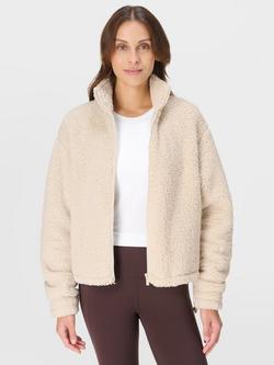 Sweaty Betty Canyon Fleece Zip Up Jumper, Barley Beige