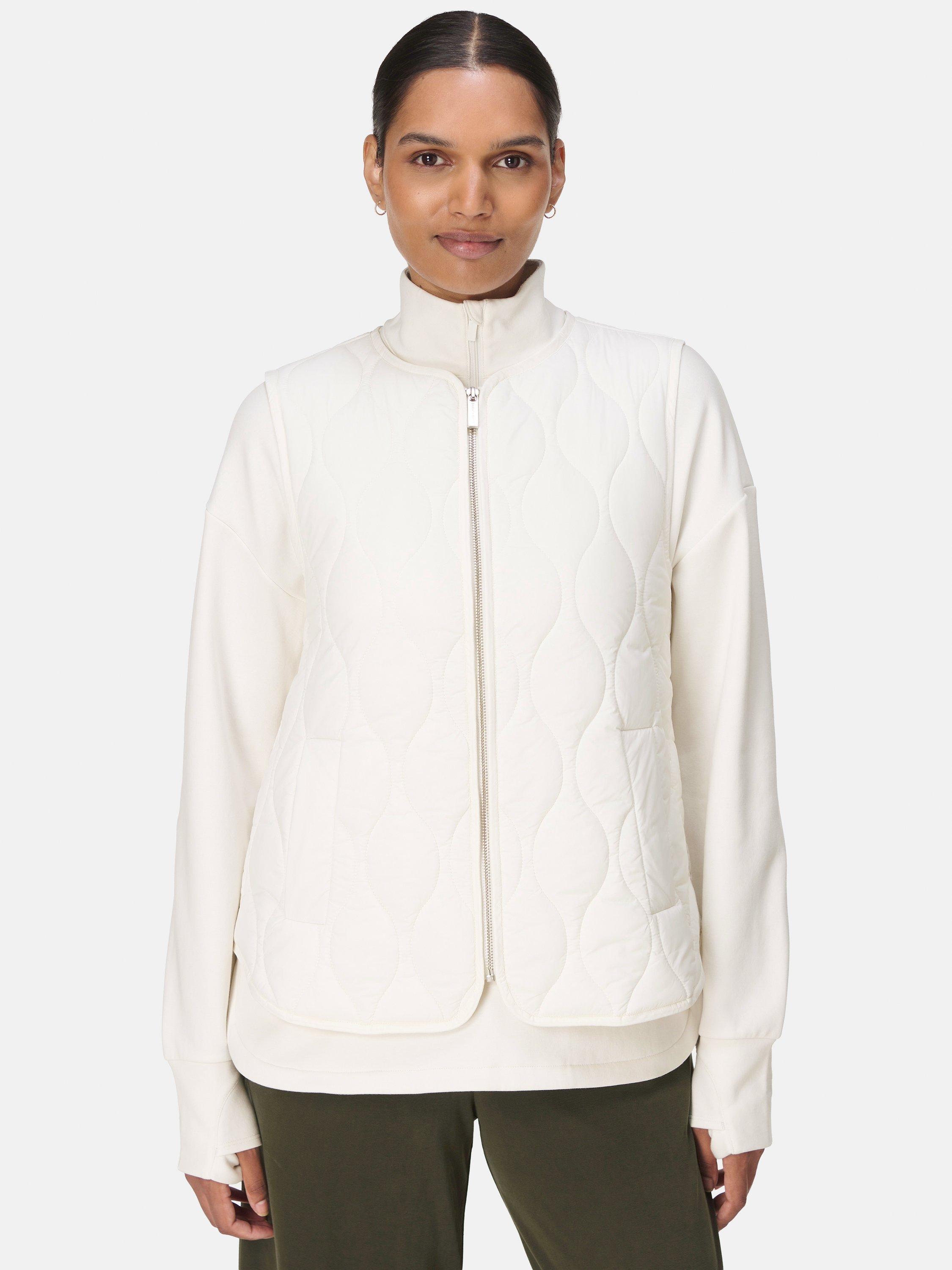 Product image 1 of 8, which shows Sweaty Betty On The Move Gilet, Lily White, XXS