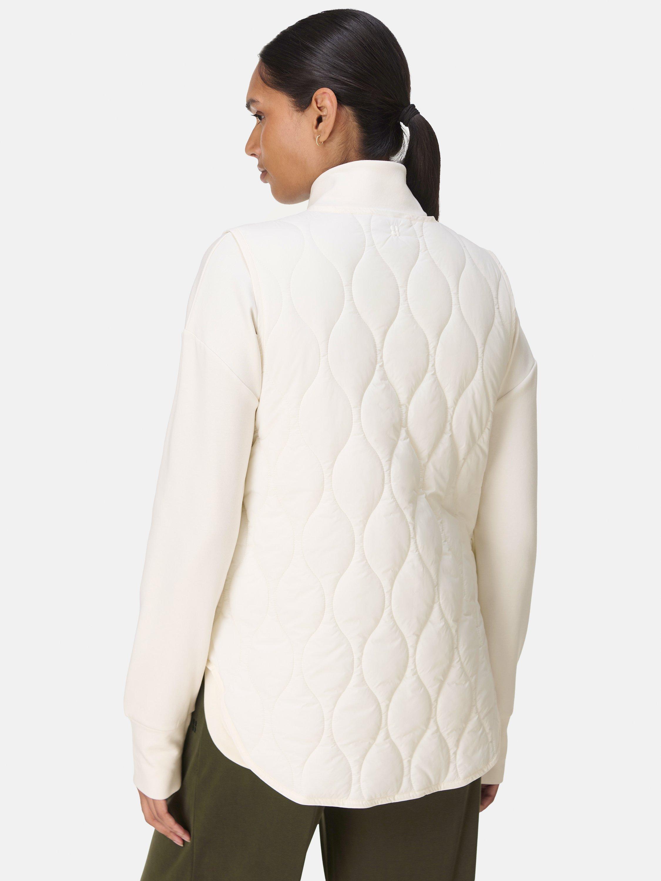 Product image 3 of 8, which shows Sweaty Betty On The Move Gilet, Lily White, XXS