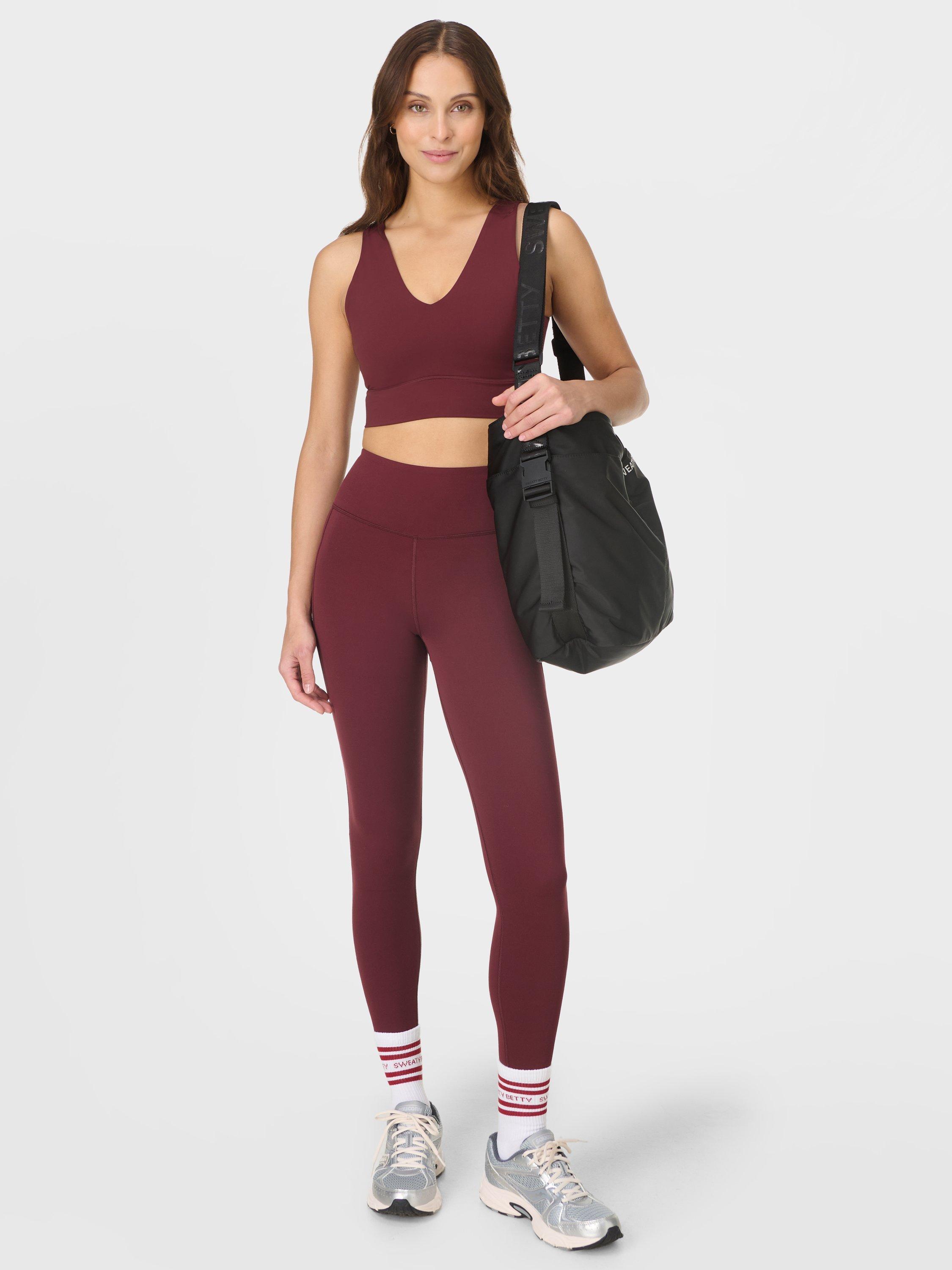 Product image 4 of 7, which shows Sweaty Betty Ultimate Studio 7/8 Leggings, Garnet Red, XXL