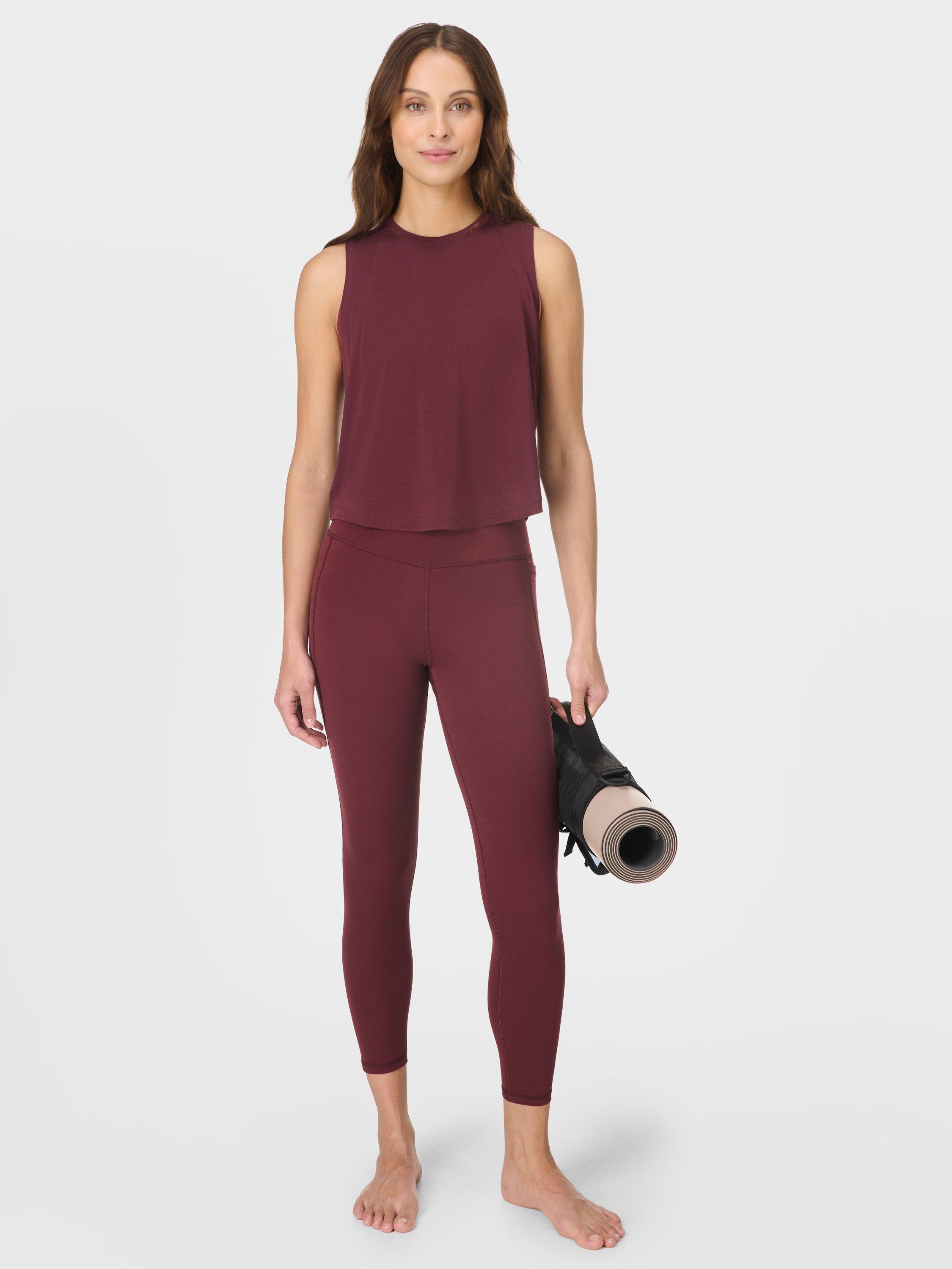 Product image 7 of 8, which shows Sweaty Betty Ultimate Studio Leggings, Garnet Red, M