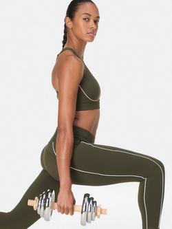 Sweaty Betty Power 7/8 Piping Exercise Leggings, Nori Green - view 2, Nori Green