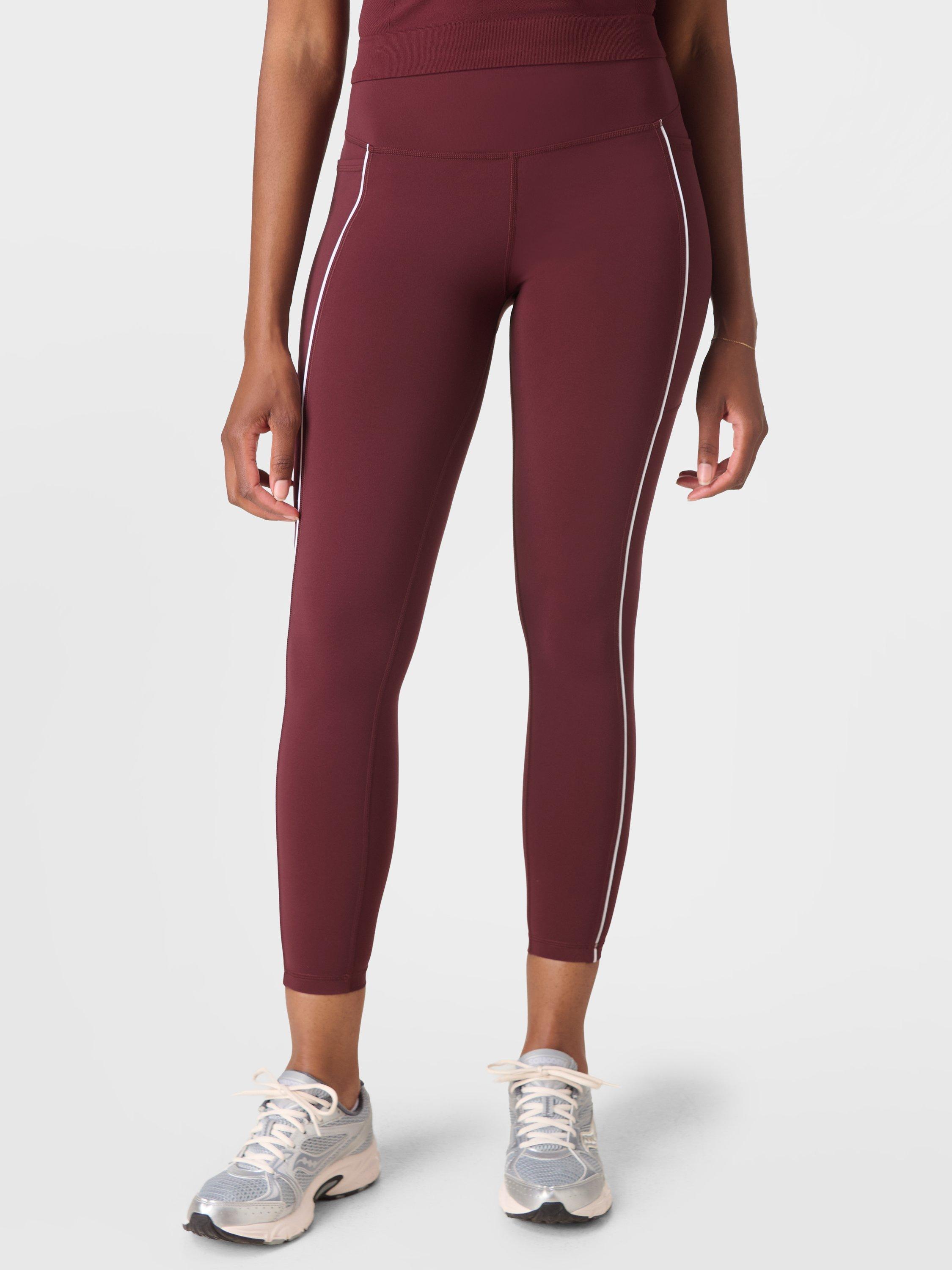 Sweaty Betty Power 7/8 Piping Exercise Leggings, Garnet Red