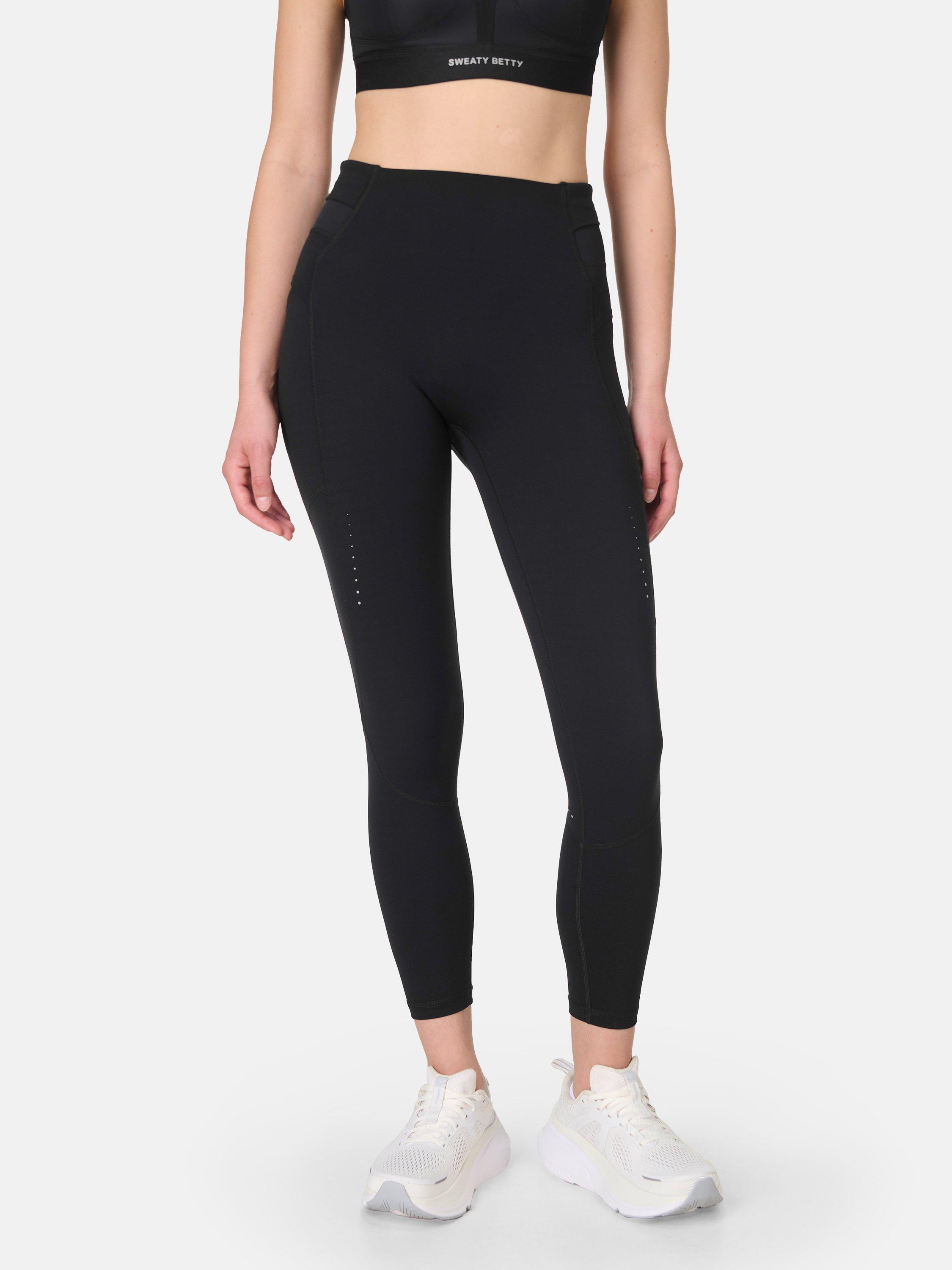 Product image 1 of 9, which shows Sweaty Betty Runners High 7/8 Leggings, Black, XXS
