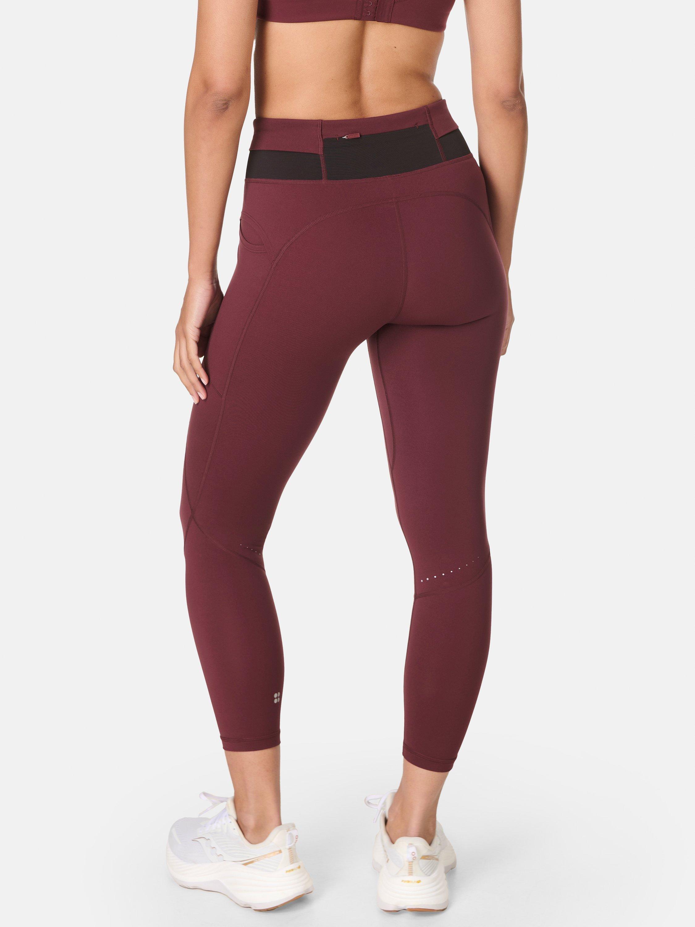 Product image 4 of 10, which shows Sweaty Betty Compressive Running Leggings, Garnet Red, XXS