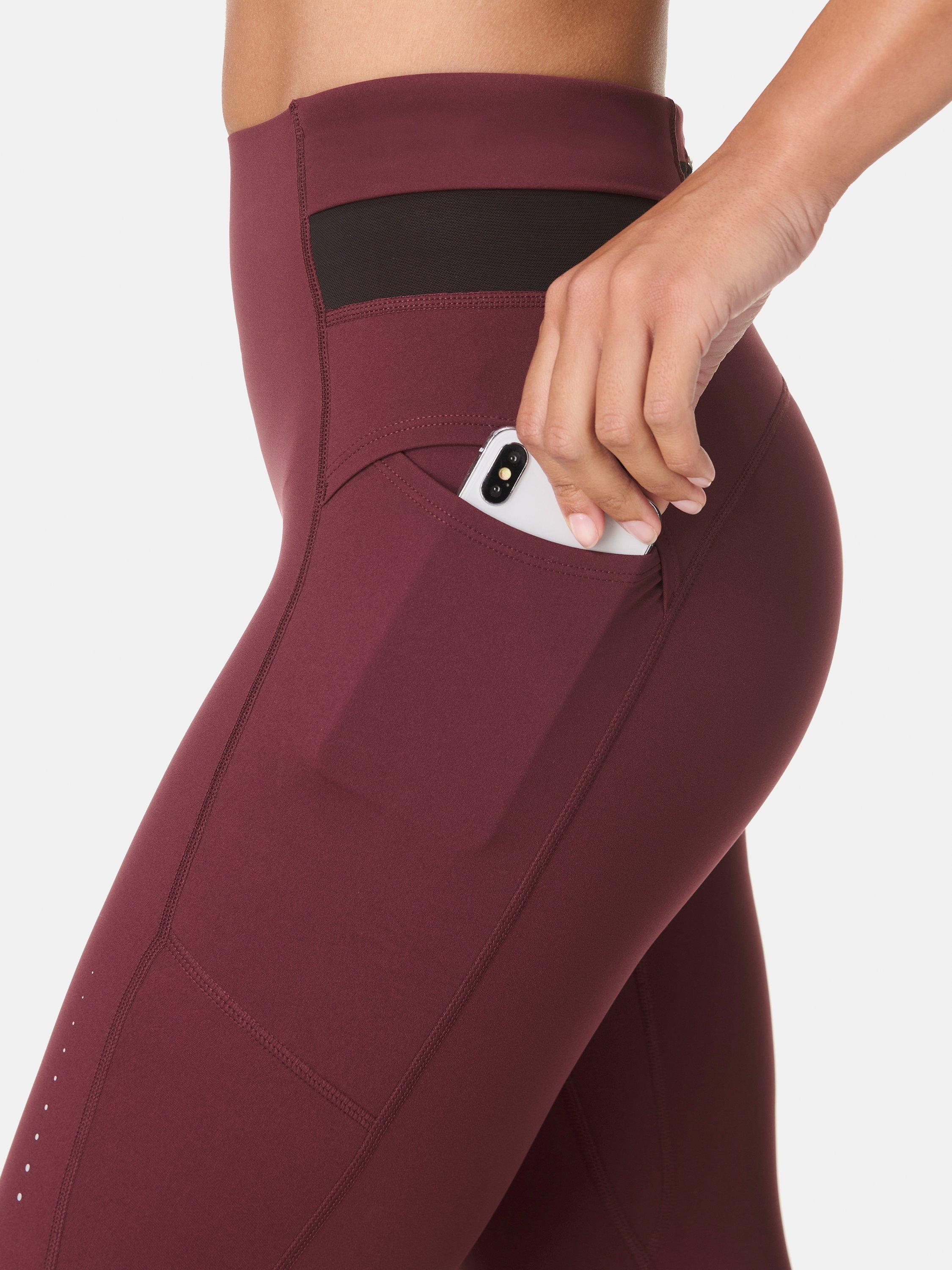 Product image 6 of 10, which shows Sweaty Betty Compressive Running Leggings, Garnet Red, XXS