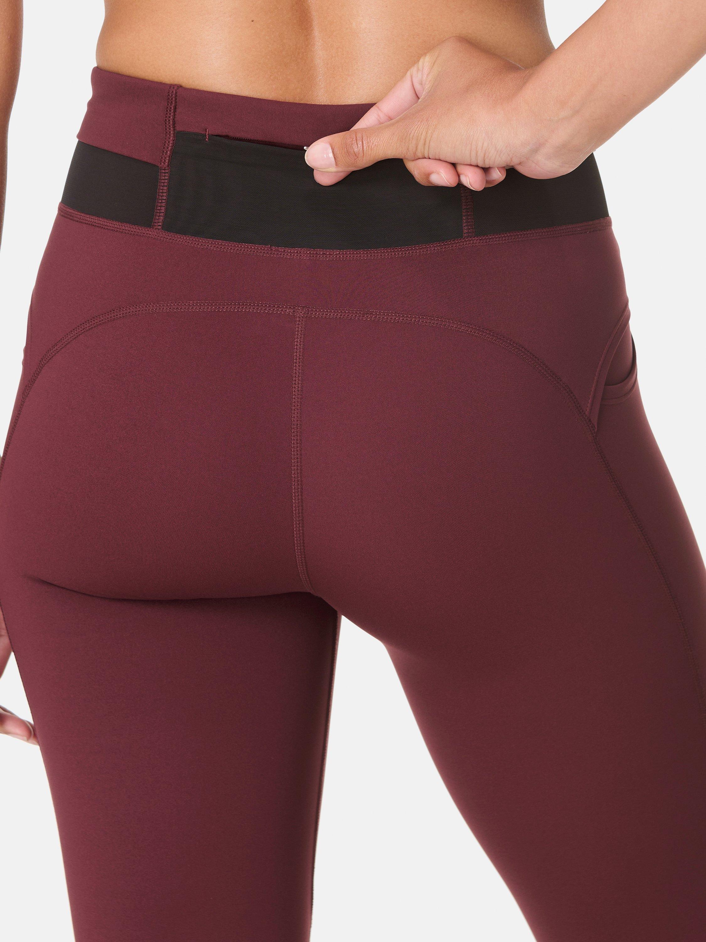 Product image 8 of 10, which shows Sweaty Betty Compressive Running Leggings, Garnet Red, XXS