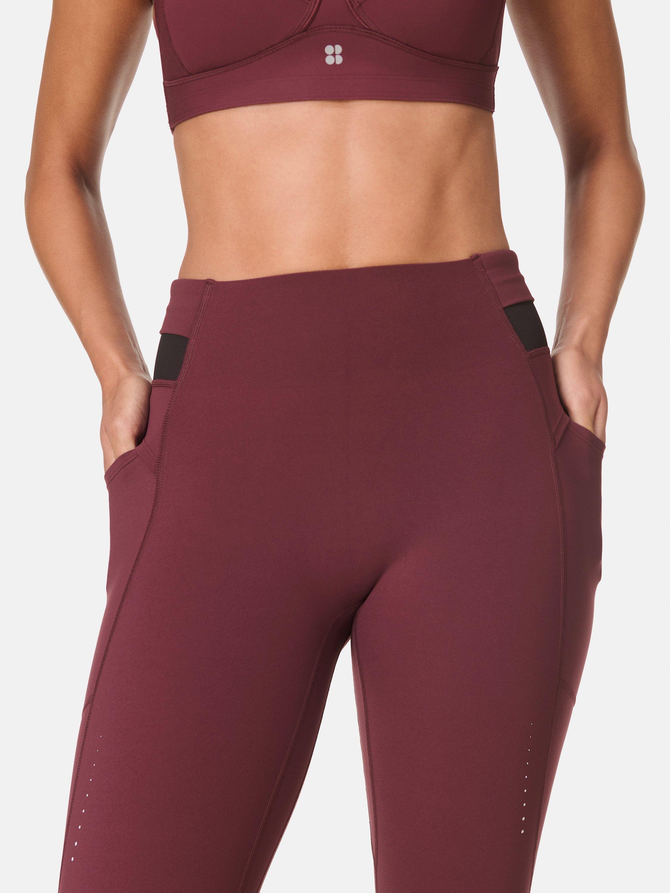 Product image 9 of 10, which shows Sweaty Betty Compressive Running Leggings, Garnet Red, XXS
