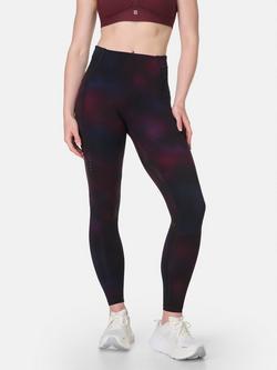 Sweaty Betty Runners High Waist Leggings, Red Pixel Fade Print - view 2, Red Pixel Fade Print