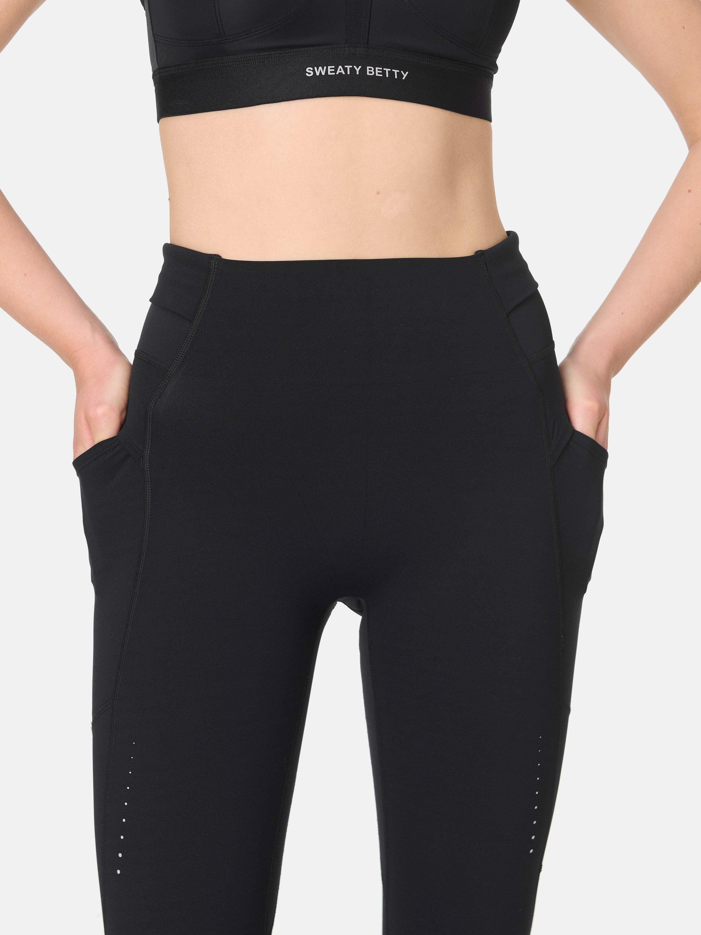 Product image 4 of 8, which shows Sweaty Betty Runners High Leggings, Black, XXS
