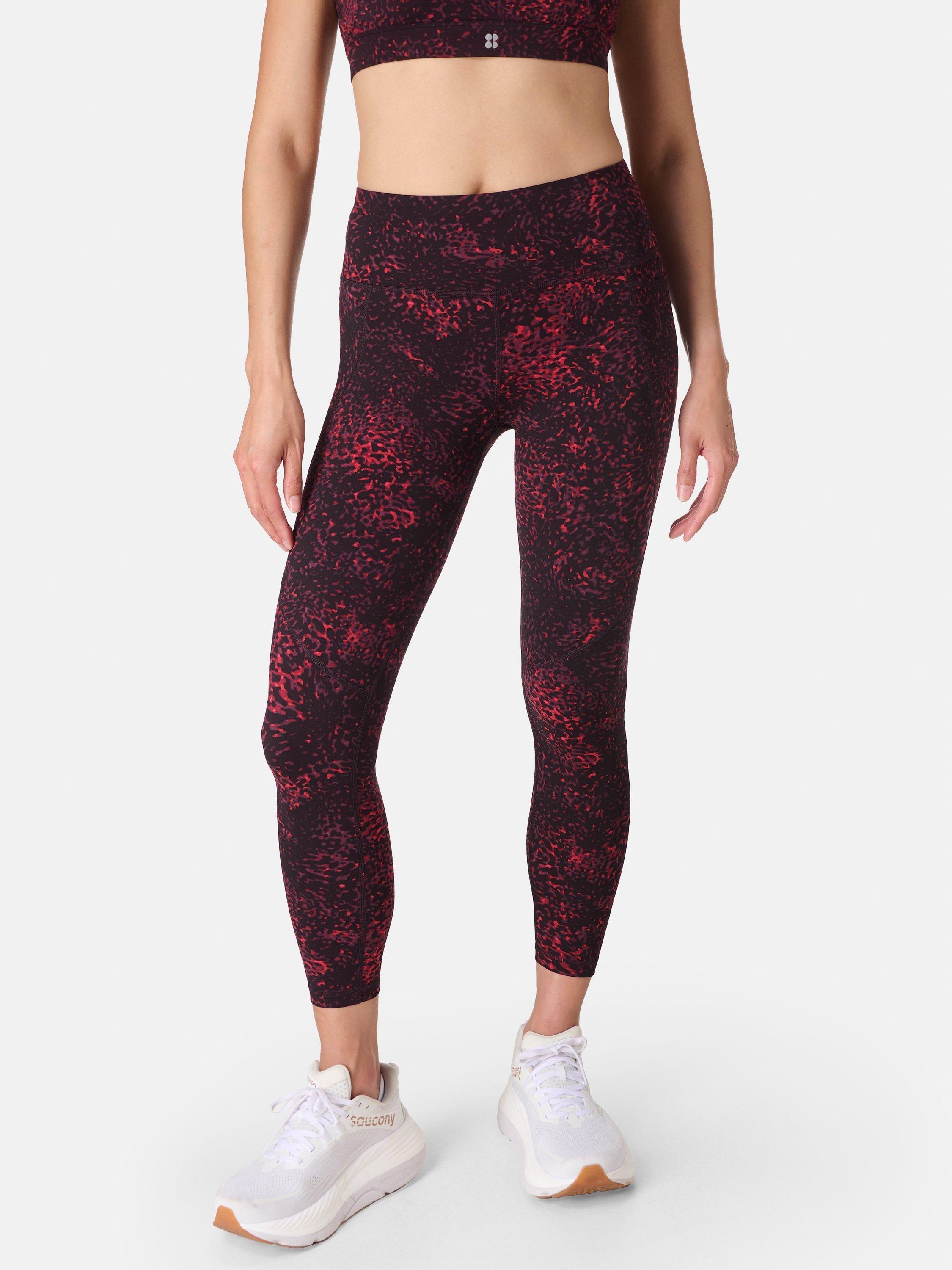 Product image 1 of 10, which shows Sweaty Betty Power 7/8 Workout Leggings, Red/Multi, XXS