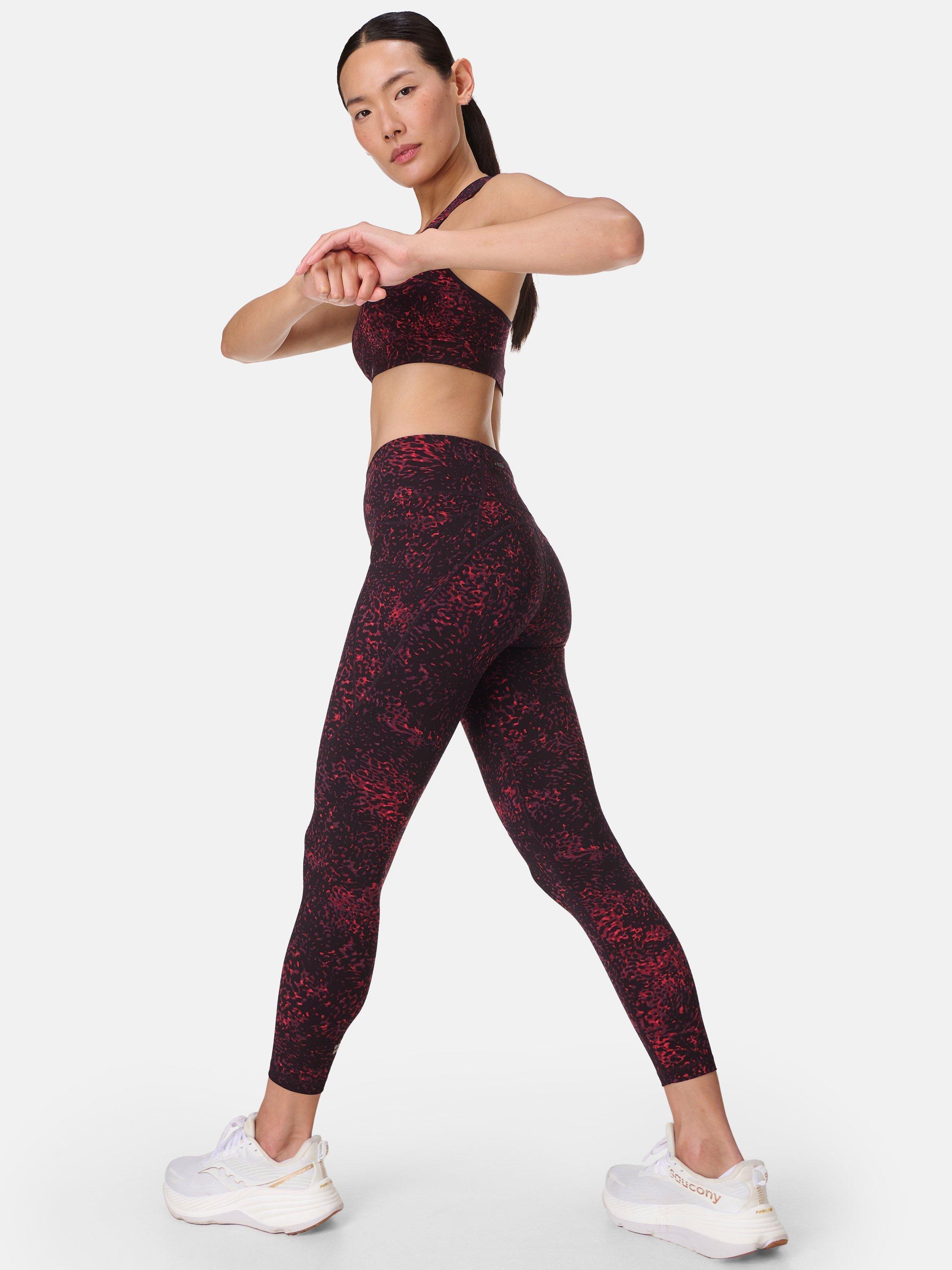 Product image 2 of 10, which shows Sweaty Betty Power 7/8 Workout Leggings, Red/Multi, XXS