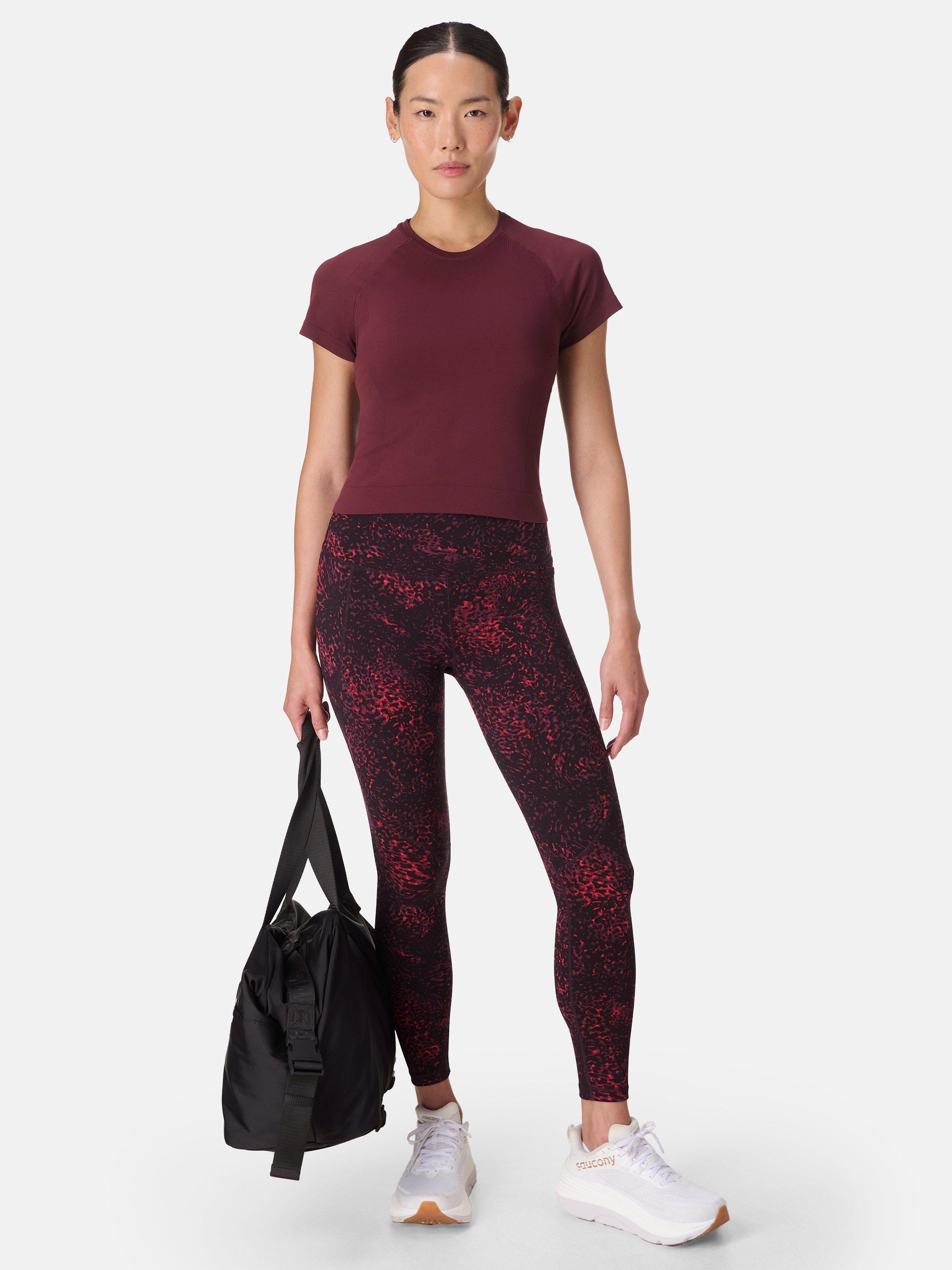 Product image 5 of 10, which shows Sweaty Betty Power 7/8 Workout Leggings, Red/Multi, XXS